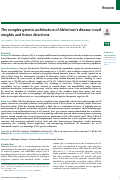 Cover page: The complex genetic architecture of Alzheimer's disease: novel insights and future directions