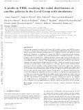 Cover page: A profile in FIRE: resolving the radial distributions of satellite galaxies in the Local Group with simulations