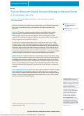 Cover page: Tools to Promote Shared Decision Making in Serious Illness: A Systematic Review