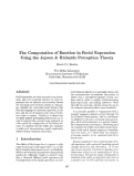 Cover page: The Computation of Emotion in Facial Expression Using the Jepson &amp; Richards Perception Theory