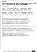 Cover page: A Common Variant in MIR182 Is Associated With Primary Open-Angle Glaucoma in the NEIGHBORHOOD ConsortiumAssociation of miR-182 and POAG in NEIGHBORHOOD