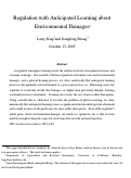 Cover page: Regulation with anticipated learning about environmental damages