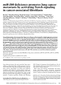 Cover page: miR-200 deficiency promotes lung cancer metastasis by activating Notch signaling in cancer-associated fibroblasts