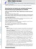 Cover page: Missed Nursing Care During Labor and Birth and Exclusive Breast Milk Feeding During Hospitalization for Childbirth.