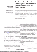 Cover page: Development of a Dynamic Cathode Ejector Model for Solid Oxide Fuel Cell-Gas Turbine Hybrid Systems