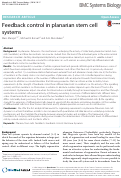 Cover page: Feedback control in planarian stem cell systems.