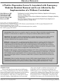 Cover page: A Positive Depression Screen Is Associated with Emergency Medicine Resident Burnout and Is not Affected by the Implementation of a Wellness Curriculum