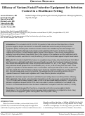 Cover page: Efficacy of Various Facial Protective Equipment for Infection Control in a Healthcare Setting