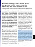 Cover page: Enhanced fatigue endurance of metallic glasses through a staircase-like fracture mechanism