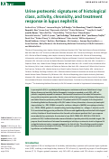 Cover page: Urine proteomic signatures of histological class, activity, chronicity, and treatment response in lupus nephritis.