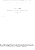 Cover page: Editorial: Youth Psychotherapy Interventions in Low- and Middle-Income Countries and Throughout the World: Beyond Efficacy, Toward Accessibility