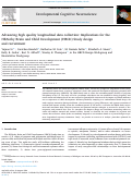 Cover page: Advancing high quality longitudinal data collection: Implications for the HEALthy Brain and Child Development (HBCD) Study design and recruitment.