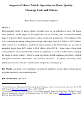 Cover page: Impacts of motor vehicle operation on water quality - Clean-up Costs and Policies