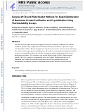 Cover page: General qPCR and Plate Reader Methods for Rapid Optimization of Membrane Protein Purification and Crystallization Using Thermostability Assays