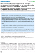 Cover page: Drug Discovery for Schistosomiasis: Hit and Lead Compounds Identified in a Library of Known Drugs by Medium-Throughput Phenotypic Screening