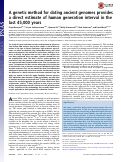 Cover page: A genetic method for dating ancient genomes provides a direct estimate of human generation interval in the last 45,000 years