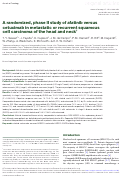 Cover page: A randomized, phase II study of afatinib versus cetuximab in metastatic or recurrent squamous cell carcinoma of the head and neck †