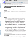 Cover page: Ambient polycyclic aromatic hydrocarbons and pulmonary function in children