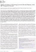 Cover page: Adaptive Evolution of Thermotoga maritima Reveals Plasticity of the ABC Transporter Network