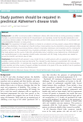 Cover page: Study partners should be required in preclinical Alzheimer’s disease trials