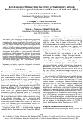 Cover page: Does Expressive Writing Blunt the Effects of Math Anxiety on Math Performance? A Conceptual Replication and Extension of Park et al. (2014)