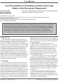 Cover page: Late Presentation of Transfusion-related Acute Lung Injury in the Emergency Department