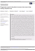 Cover page: Progressive muscle relaxation increases slow‐wave sleep during a daytime nap