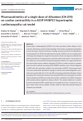 Cover page: Pharmacokinetics of a single dose of Aficamten (CK‐274) on cardiac contractility in a A31P MYBPC3 hypertrophic cardiomyopathy cat model