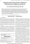 Cover page: Zapping Index:Using Smile to Measure Advertisement Zapping Likelihood