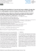 Cover page: Multi-model simulations of aerosol and ozone radiative forcing due to anthropogenic emission changes during the period 1990–2015