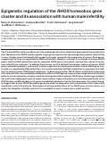 Cover page: Epigenetic regulation of the RHOX homeobox gene cluster and its association with human male infertility.