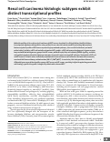 Cover page: Renal cell carcinoma histologic subtypes exhibit distinct transcriptional profiles.