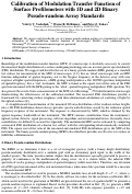 Cover page: Calibration of Modulation Transfer Function of Surface Profilometers with 1D and 2D Binary Pseudo-random Array Standards