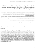 Cover page: DNA Barcodes of the animal species occurring in Italy under the European “Habitats Directive” (92/43/EEC): a reference library for the Italian National Biodiversity Network