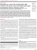 Cover page: Elovanoids are a novel class of homeostatic lipid mediators that protect neural cell integrity upon injury