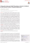 Cover page: Chlamydia trachomatis RsbU Phosphatase Activity Is Inhibited by the Enolase Product, Phosphoenolpyruvate.