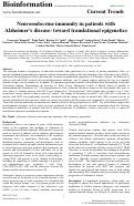Cover page: Neuroendocrine immunity in patients with Alzheimer's disease: toward translational epigenetics