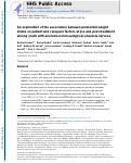 Cover page: An exploration of the association between premorbid weight status on patient and caregiver factors at pre and post-treatment among youth with anorexia nervosa/atypical anorexia nervosa