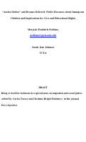 Cover page: "Anchor Babies" and Dreams Deferred: Public Discourse about Immigrant Children and Implications for Civic and Educational Rights