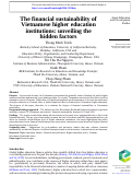 Cover page: The financial sustainability of Vietnamese higher education institutions: unveiling the hidden factors