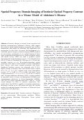 Cover page: Spatial frequency domain imaging of intrinsic optical property contrast in a mouse model of Alzheimer's disease.