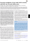 Cover page: Precession modulation of the South Pacific westerly wind belt over the past million years