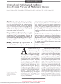 Cover page: Clinical and Pathological Evidence for a Frontal Variant of Alzheimer Disease