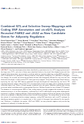 Cover page: Combined QTL and selective sweep mappings with coding SNP annotation and cis-eQTL analysis revealed PARK2 and JAG2 as new candidate genes for adiposity regulation.