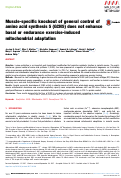 Cover page: Muscle-specific knockout of general control of amino acid synthesis 5 (GCN5) does not enhance basal or endurance exercise-induced mitochondrial adaptation