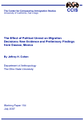 Cover page: The Effect of Political Unrest on Migration Decisions: New Evidence and Preliminary Findings from Oaxaca, Mexico