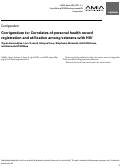 Cover page: Corrigendum to: Correlates of personal health record registration and utilization among veterans with HIV.