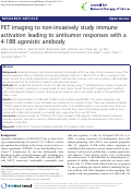 Cover page: PET imaging to non-invasively study immune activation leading to antitumor responses with a 4-1BB agonistic antibody