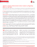 Cover page: miR-181c Activates Mitochondrial Calcium Uptake by Regulating MICU1 in the Heart.