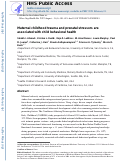 Cover page: Maternal childhood trauma and prenatal stressors are associated with child behavioral health